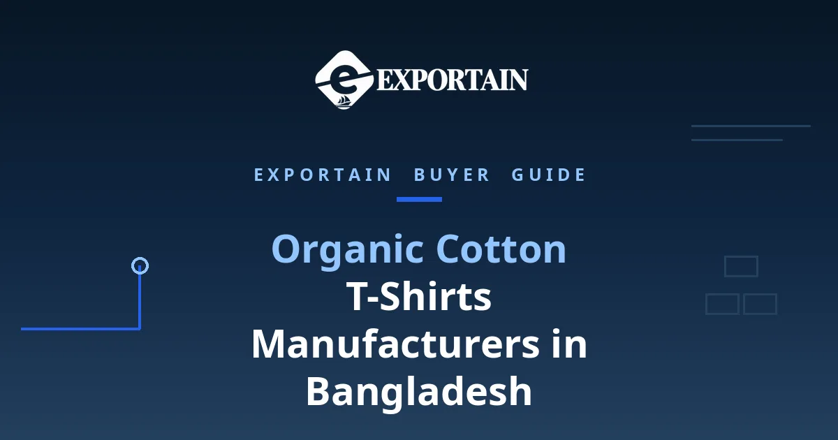 Navy title card: Organic Cotton T-Shirts Manufacturers in Bangladesh buyer guide