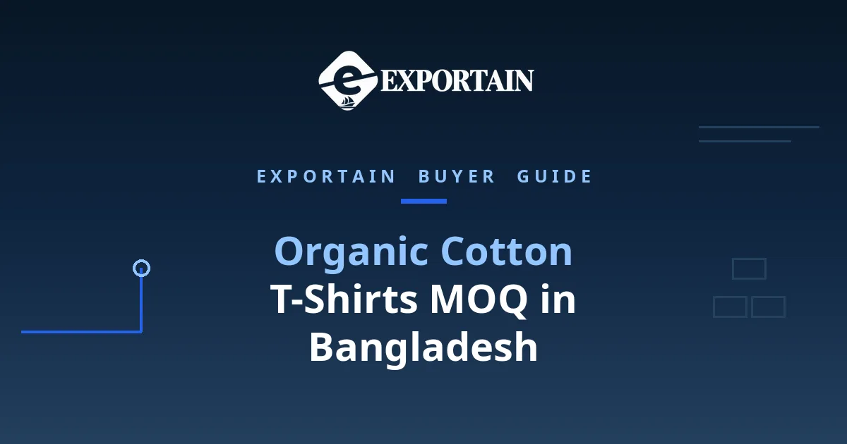 Navy title card: Organic Cotton T-Shirts MOQ in Bangladesh, yarn lots and negotiation