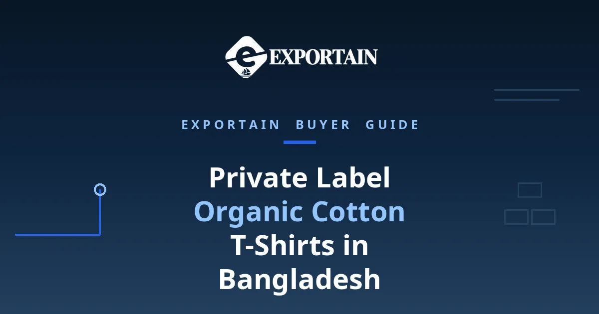 Navy title card: Private Label Organic Cotton T-Shirts in Bangladesh, brand ownership guide