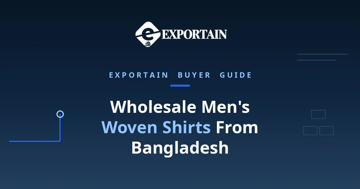 Navy title card: Wholesale Men's Woven Shirts From Bangladesh, prices and MOQ