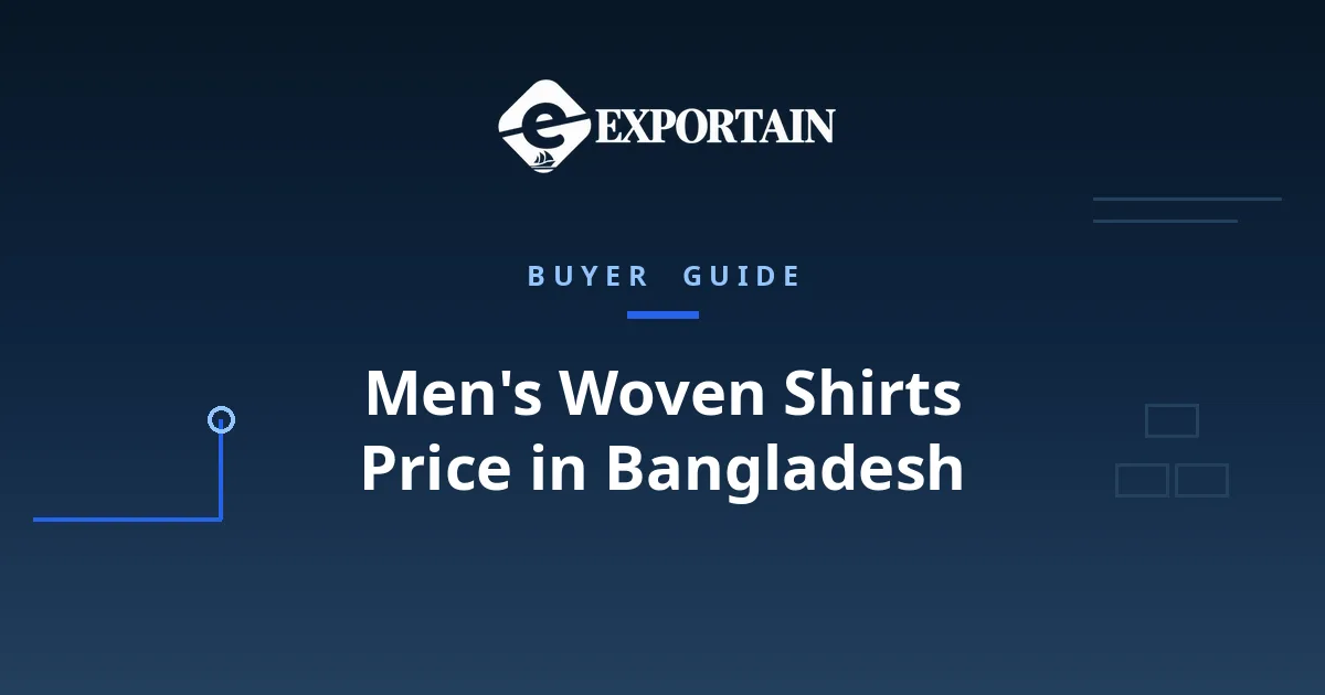 Navy title card: Men's Woven Shirts Price in Bangladesh, FOB cost breakdown