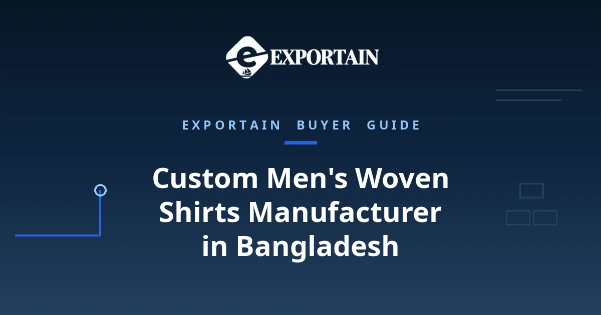 Navy title card: Custom Men's Woven Shirts Manufacturer in Bangladesh, OEM process