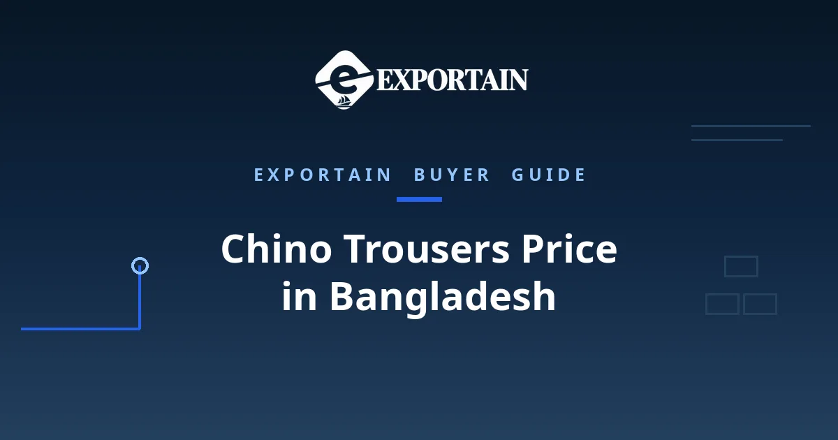 Navy title card: Chino Trousers Price in Bangladesh, FOB cost breakdown