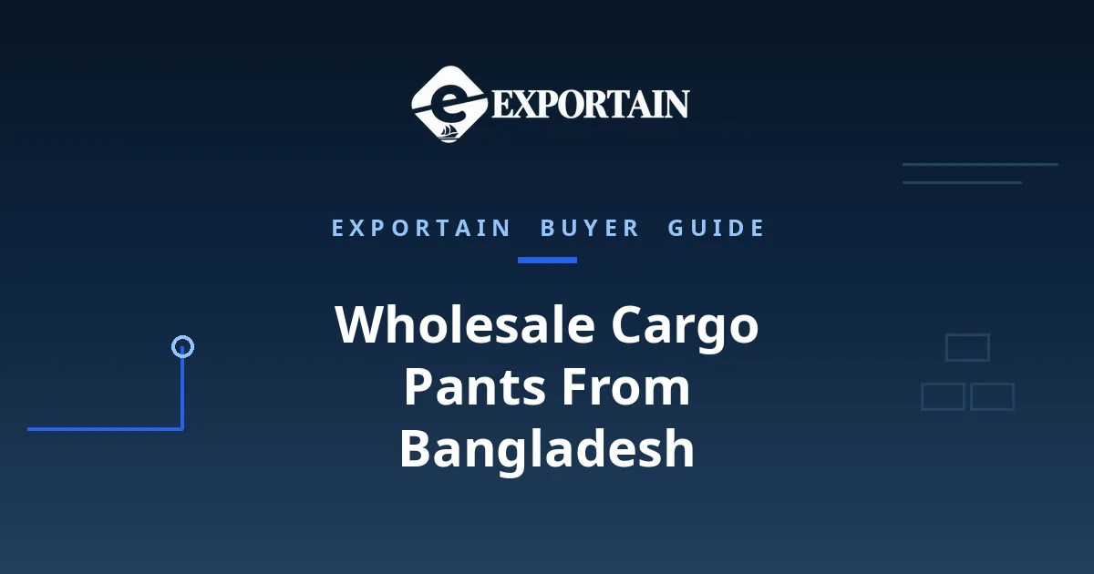 Navy title card: Wholesale Cargo Pants From Bangladesh, prices, MOQ and suppliers