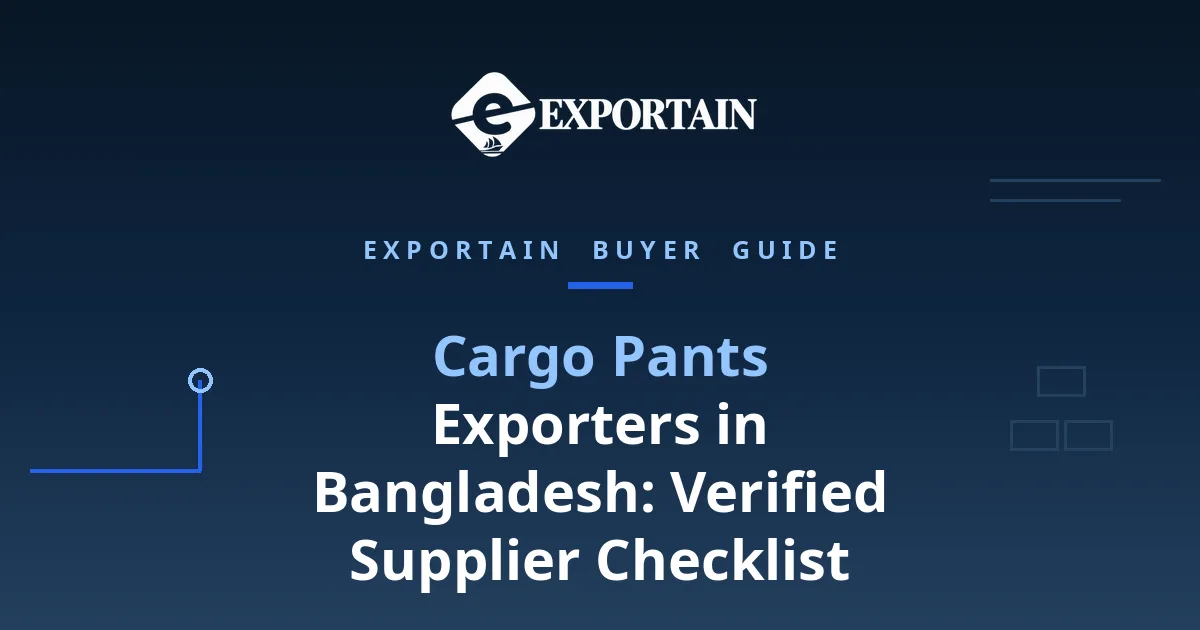 Navy title card: Cargo Pants Exporters in Bangladesh: Verified Supplier Checklist
