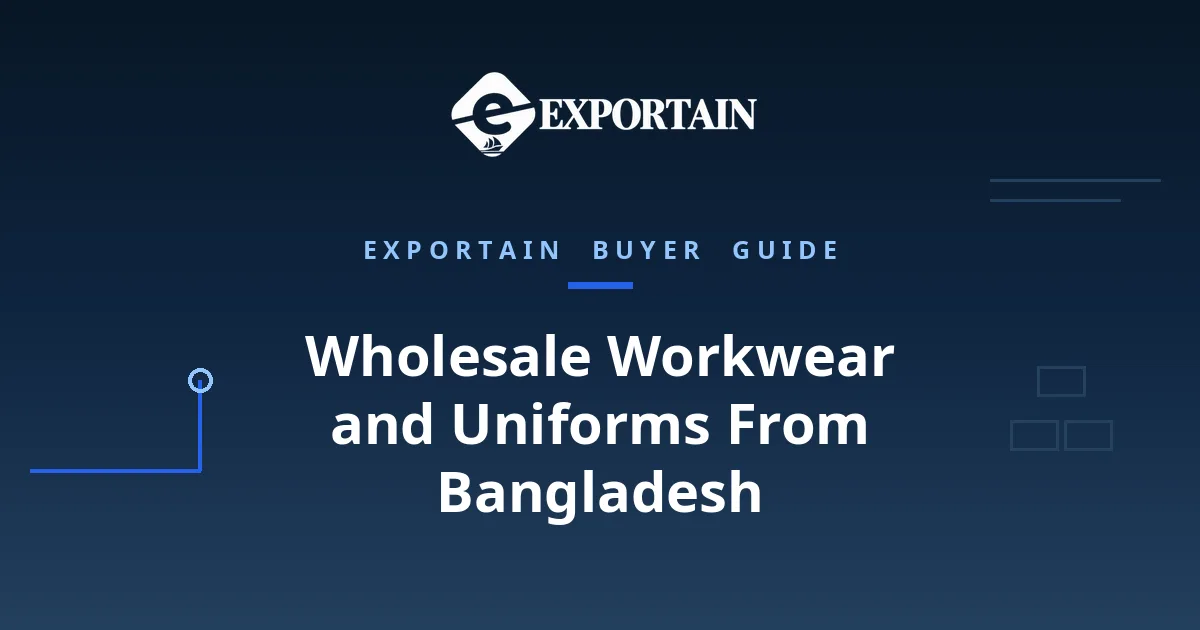 Navy title card: Wholesale Workwear and Uniforms From Bangladesh, prices and MOQ guide