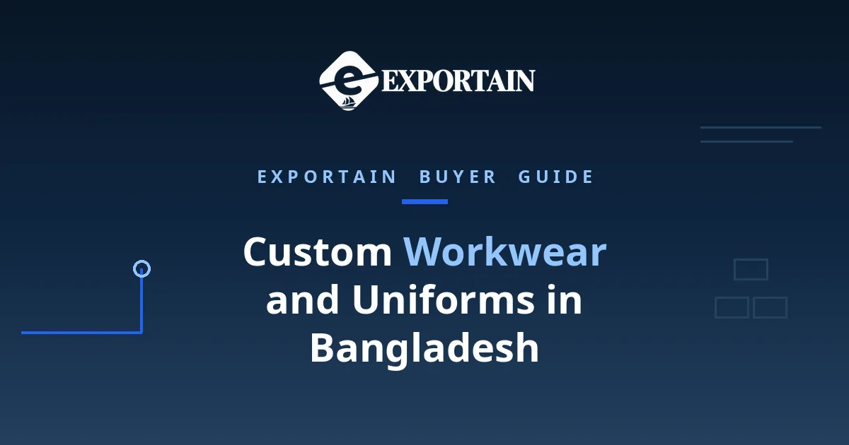 Navy title card: Custom Workwear and Uniforms Manufacturer in Bangladesh, OEM process from tech pack to bulk