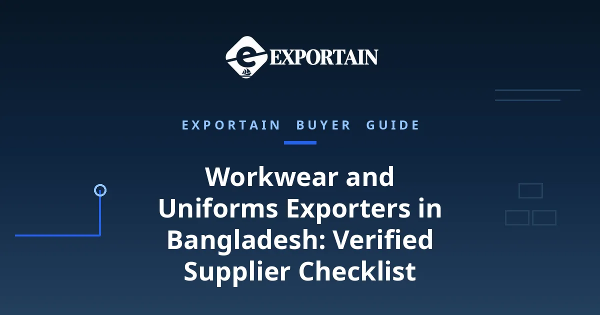 Navy title card: Workwear and Uniforms Exporters in Bangladesh: Verified Supplier Checklist
