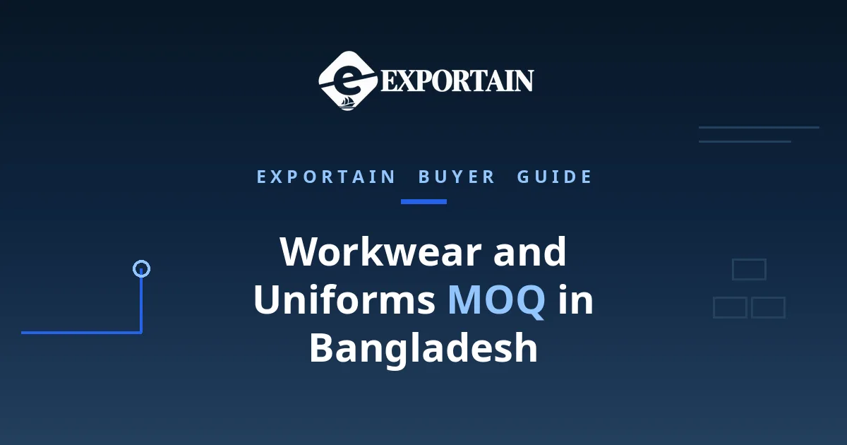 Navy title card: Workwear and Uniforms MOQ in Bangladesh, what sets the minimum
