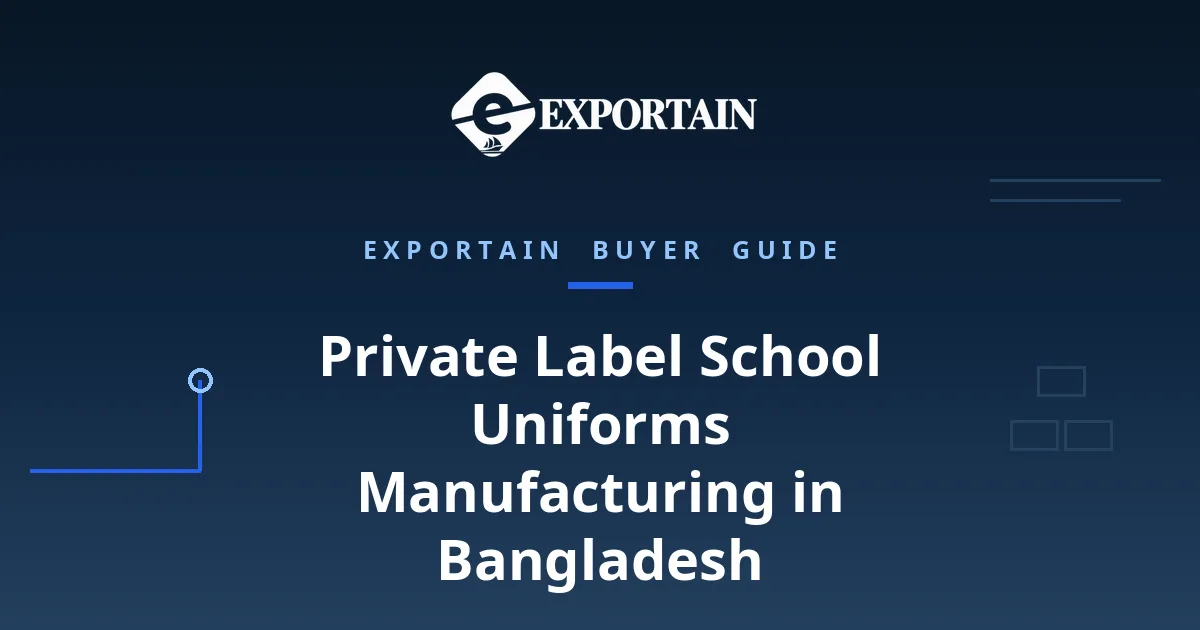 Navy title card: Private Label School Uniforms Manufacturing in Bangladesh