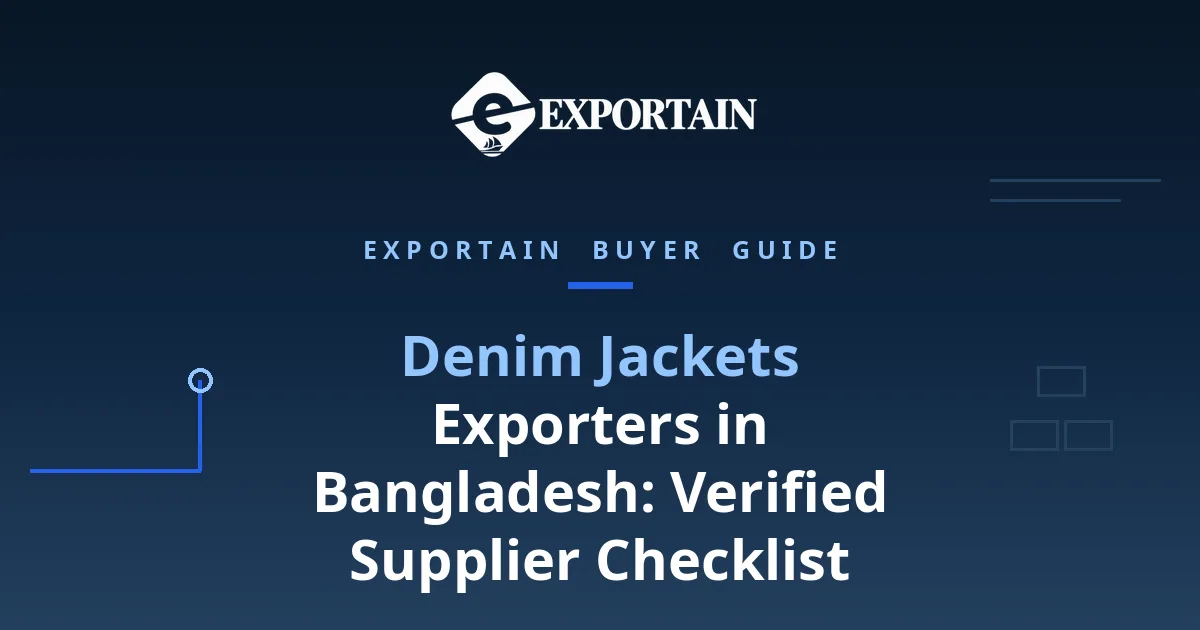 Navy title card: Denim Jackets Exporters in Bangladesh: Verified Supplier Checklist