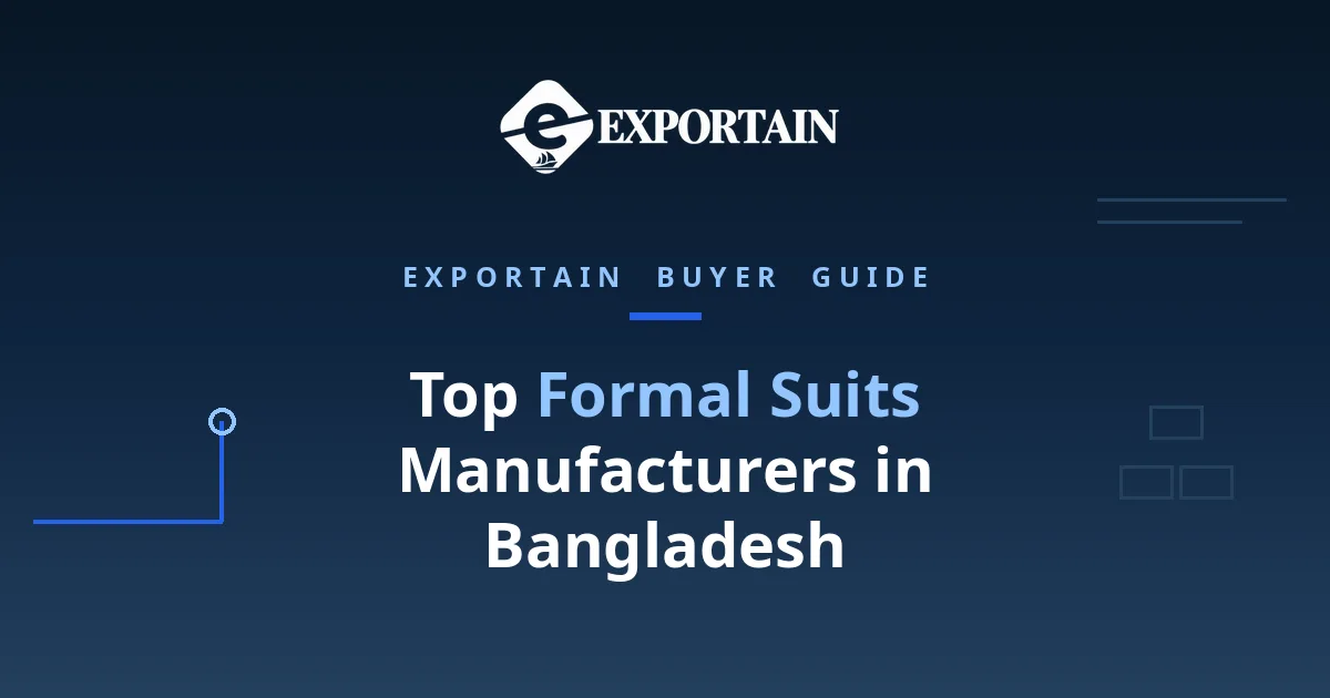 Navy title card: Top Formal Suits Manufacturers in Bangladesh buyer guide