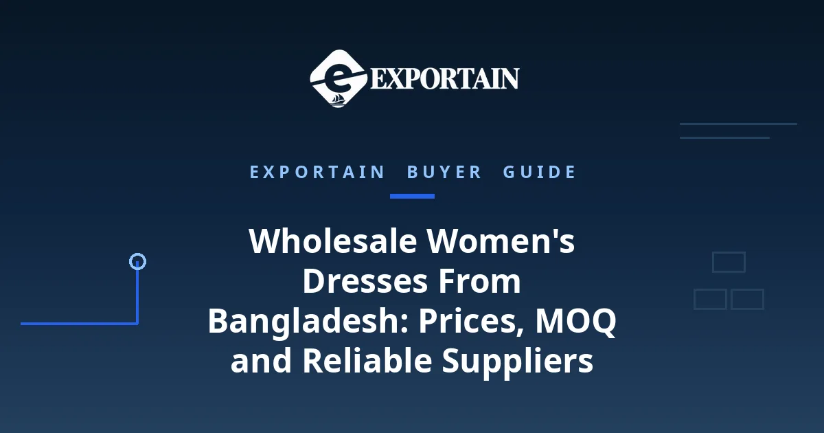 Navy title card: Wholesale Women's Dresses From Bangladesh, prices, MOQ and suppliers