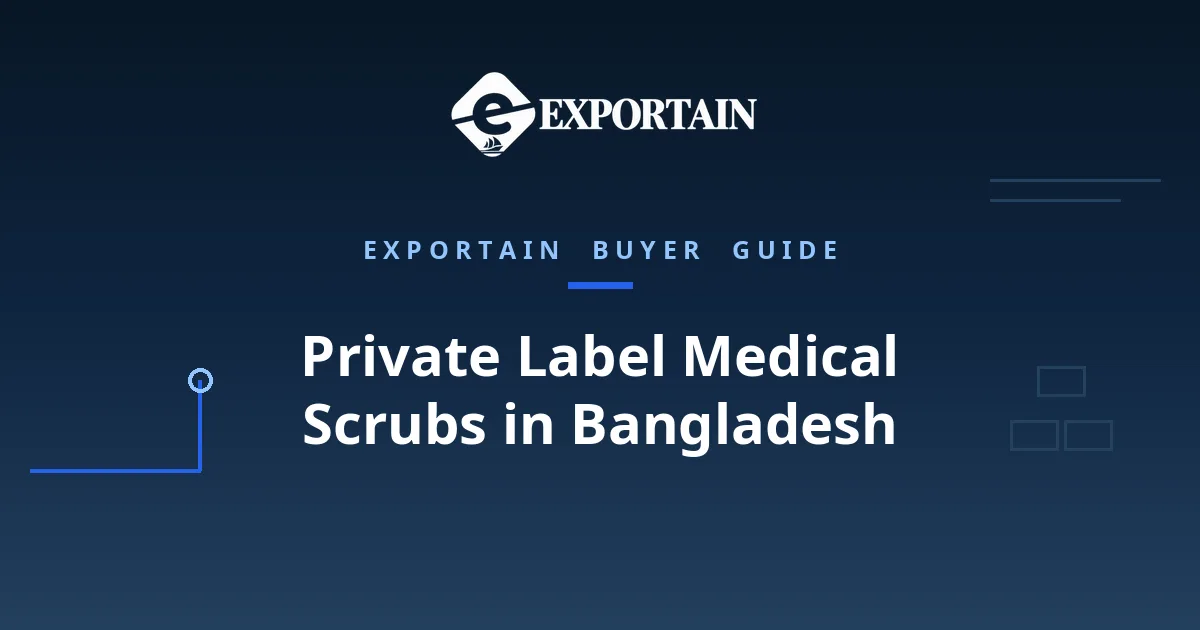 Navy title card: Private Label Medical Scrubs in Bangladesh