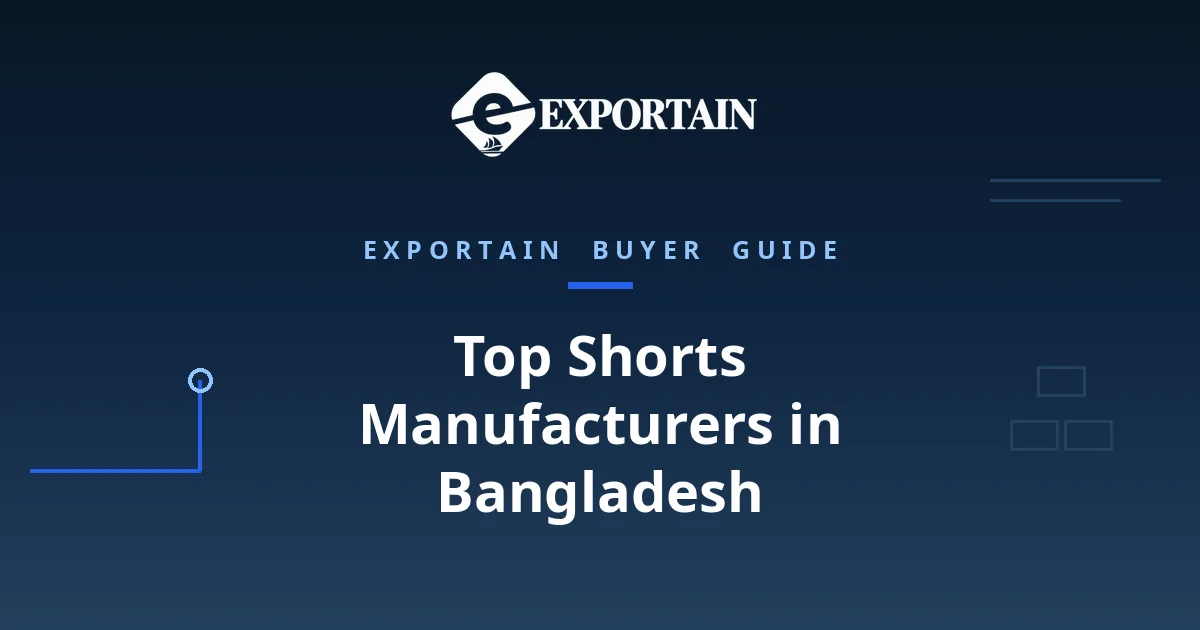 Navy title card: Top Shorts Manufacturers in Bangladesh buyer guide
