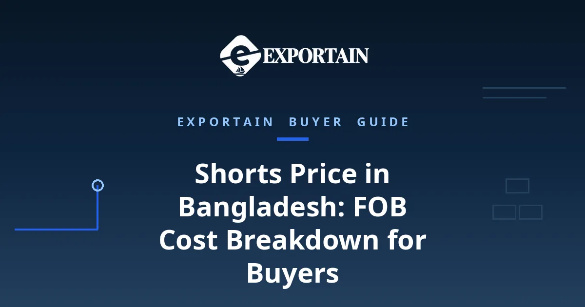 Navy title card: Shorts Price in Bangladesh, FOB cost breakdown for buyers
