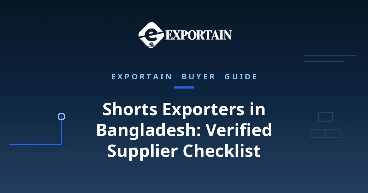 Navy title card: Shorts Exporters in Bangladesh, Verified Supplier Checklist