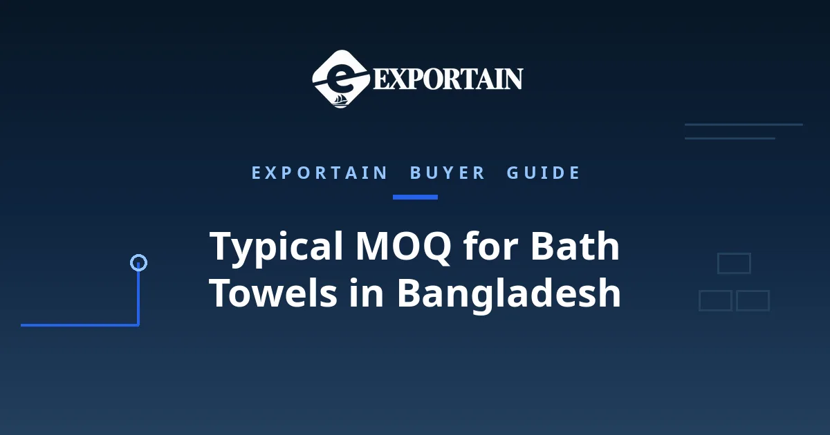 Navy title card: Typical MOQ for Bath Towels in Bangladesh, what sets the minimum