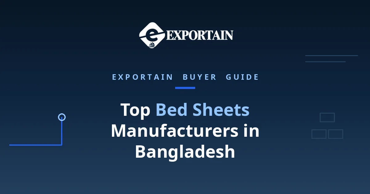 Navy title card: Top Bed Sheets Manufacturers in Bangladesh buyer guide