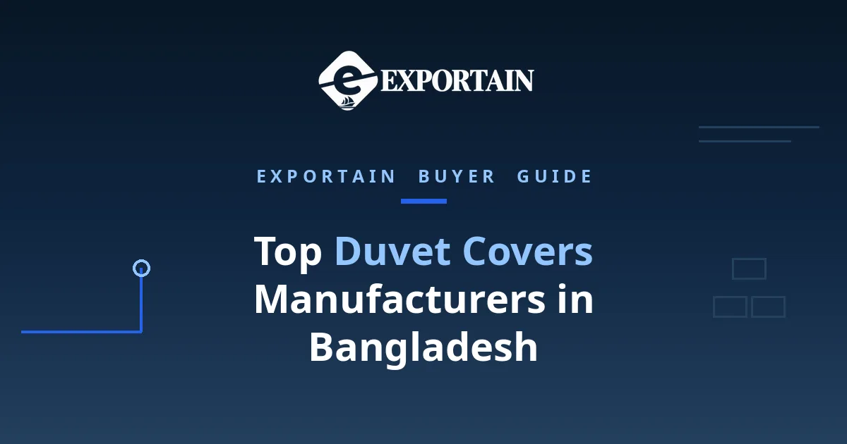 Navy title card: Duvet Covers Manufacturers in Bangladesh buyer guide