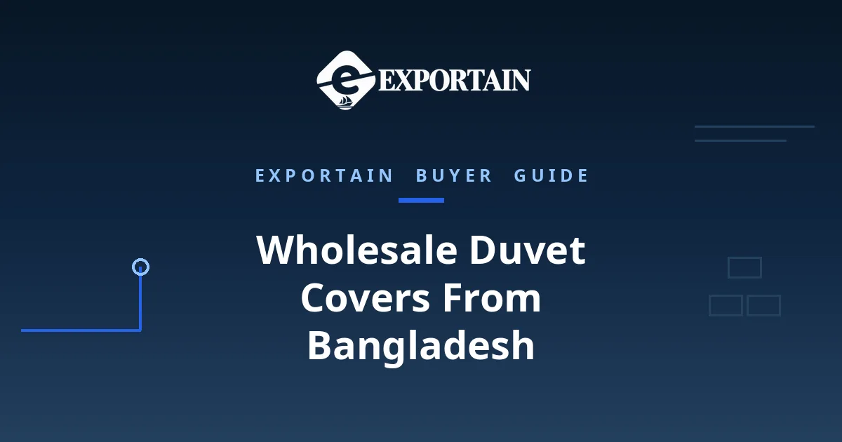 Navy title card: Wholesale Duvet Covers From Bangladesh, prices, MOQ and suppliers