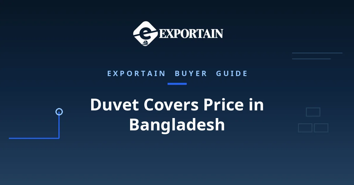 Navy title card: Duvet Covers Price in Bangladesh, FOB Cost Breakdown