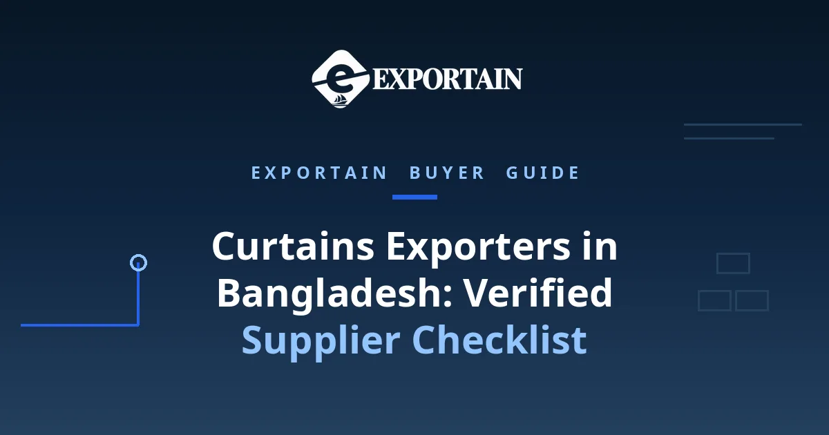 Navy title card: Curtains Exporters in Bangladesh, Verified Supplier Checklist
