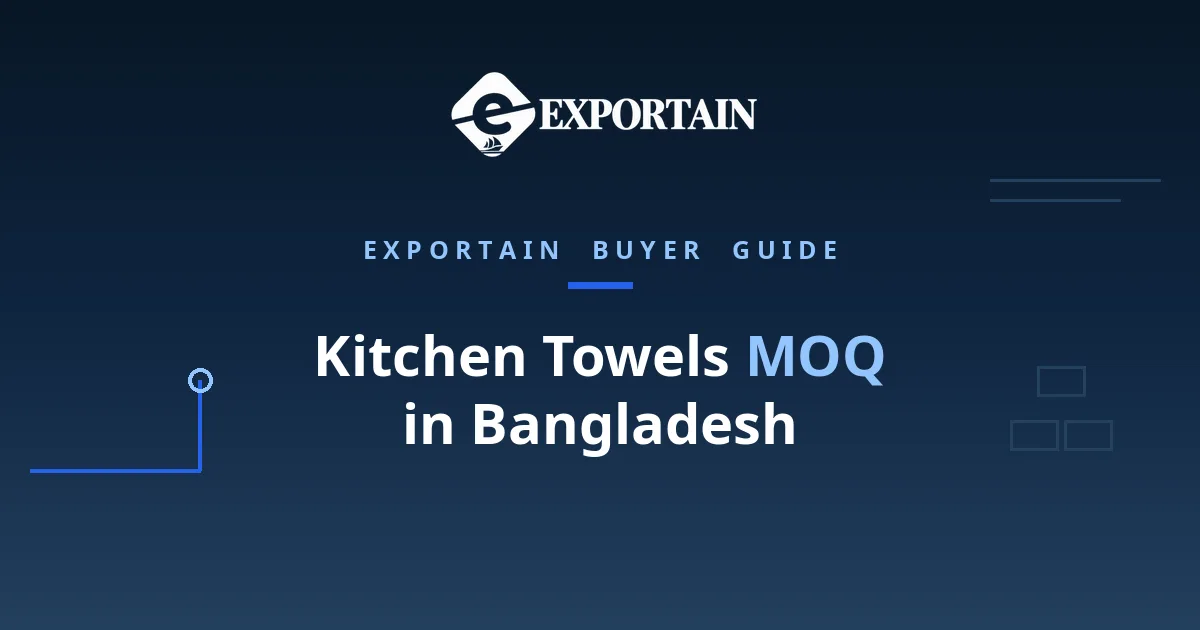 Navy title card: Kitchen Towels MOQ in Bangladesh, how minimums work