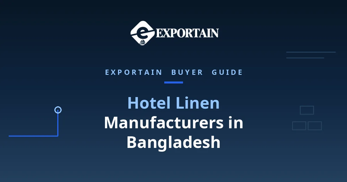 Navy title card: Hotel Linen Manufacturers in Bangladesh buyer guide