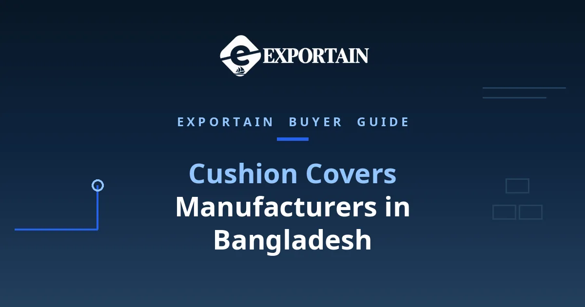 Navy title card: Cushion Covers Manufacturers in Bangladesh buyer guide
