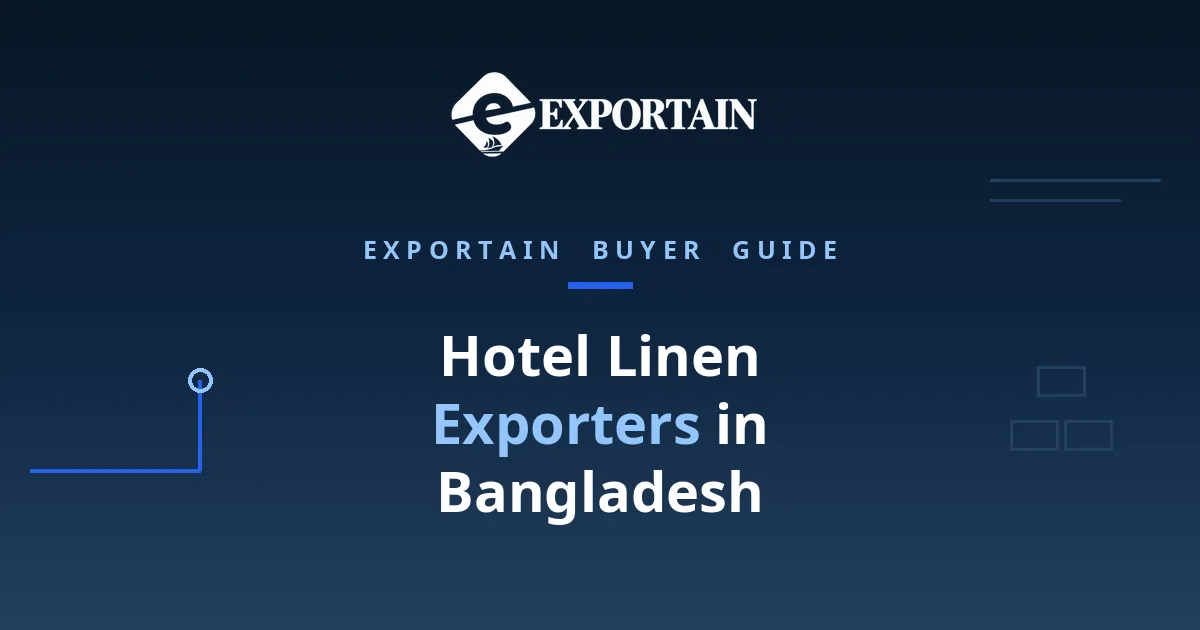 Navy title card: Hotel Linen Exporters in Bangladesh, Verified Supplier Checklist