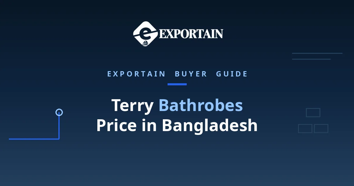 Navy title card: Terry Bathrobes Price in Bangladesh, FOB cost breakdown for buyers