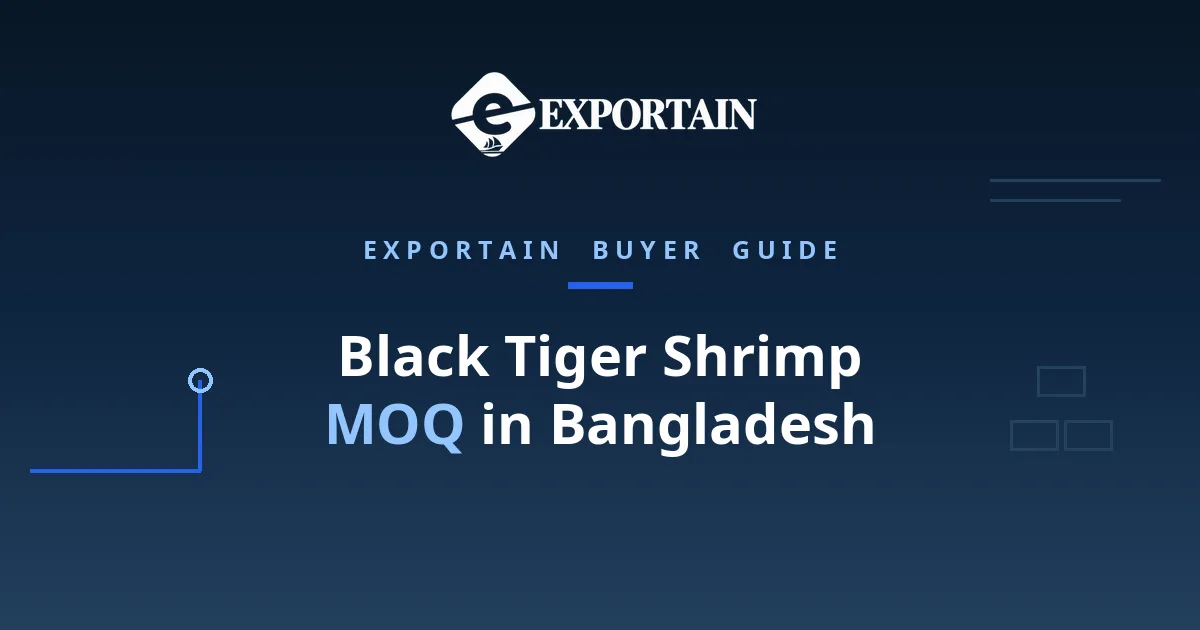 Navy title card: Black Tiger Shrimp MOQ in Bangladesh, a buyer negotiation guide