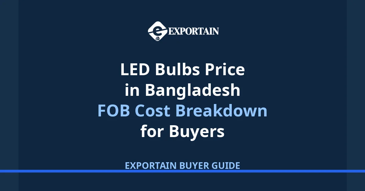 Navy title card: LED Bulbs Price in Bangladesh, FOB Cost Breakdown for Buyers