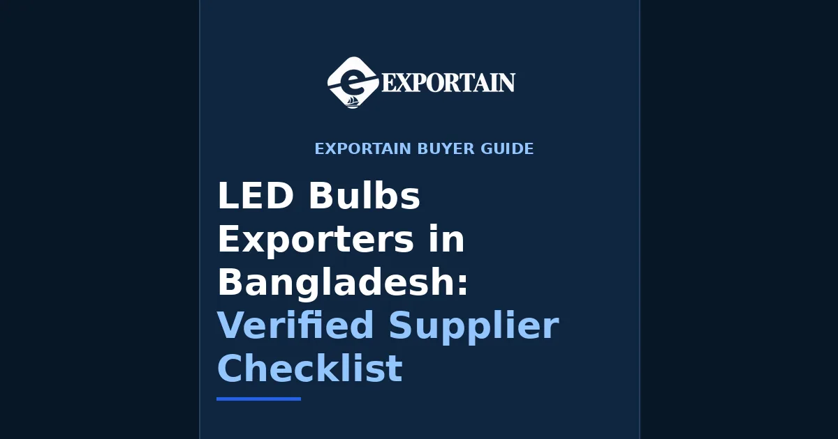 Navy title card: LED Bulbs Exporters in Bangladesh, Verified Supplier Checklist
