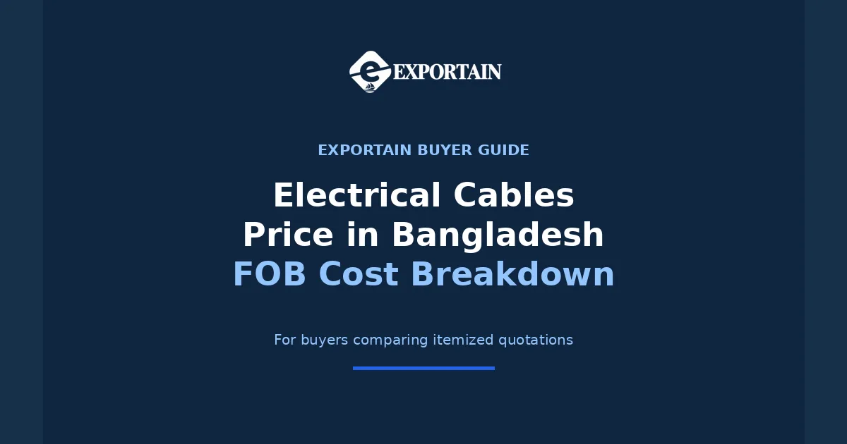Navy title card: Electrical Cables Price in Bangladesh, FOB Cost Breakdown
