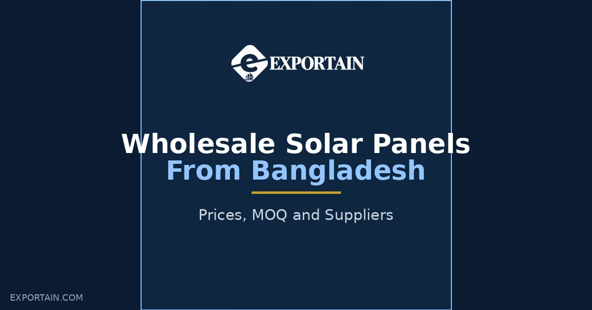 Navy title card: Wholesale Solar Panels From Bangladesh, prices, MOQ and suppliers