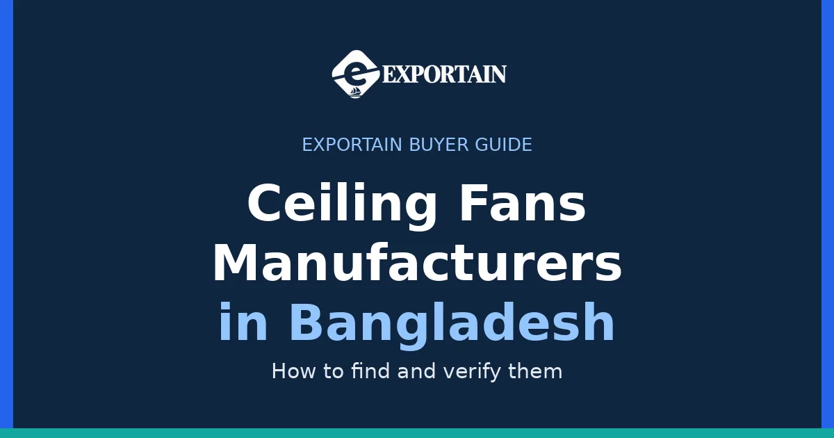 Navy title card: Ceiling Fans Manufacturers in Bangladesh buyer guide