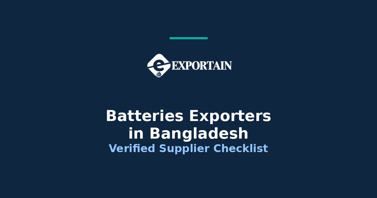 Navy title card: Batteries Exporters in Bangladesh, Verified Supplier Checklist