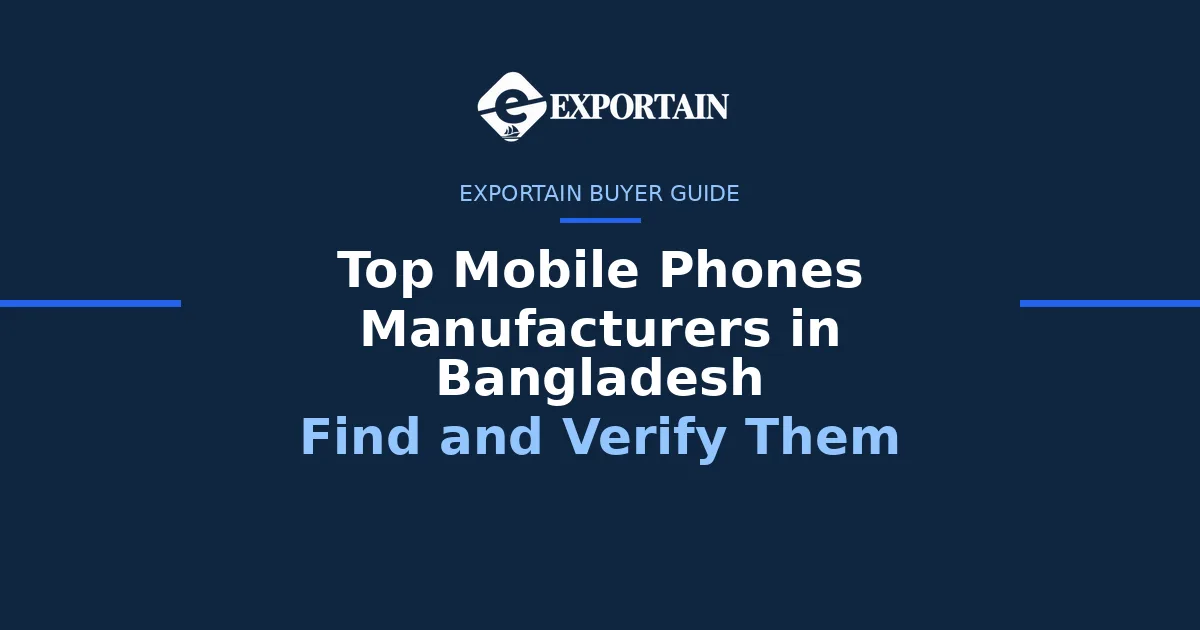 Navy title card: Top Mobile Phones Manufacturers in Bangladesh, find and verify them