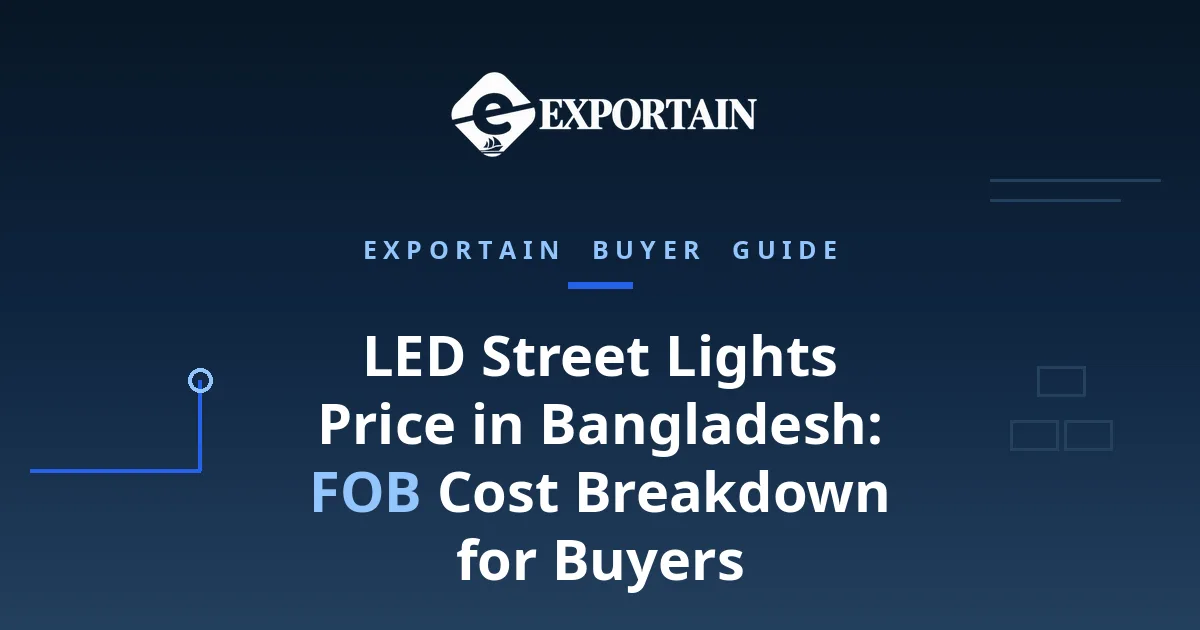 Navy title card: LED Street Lights Price in Bangladesh, FOB Cost Breakdown for Buyers