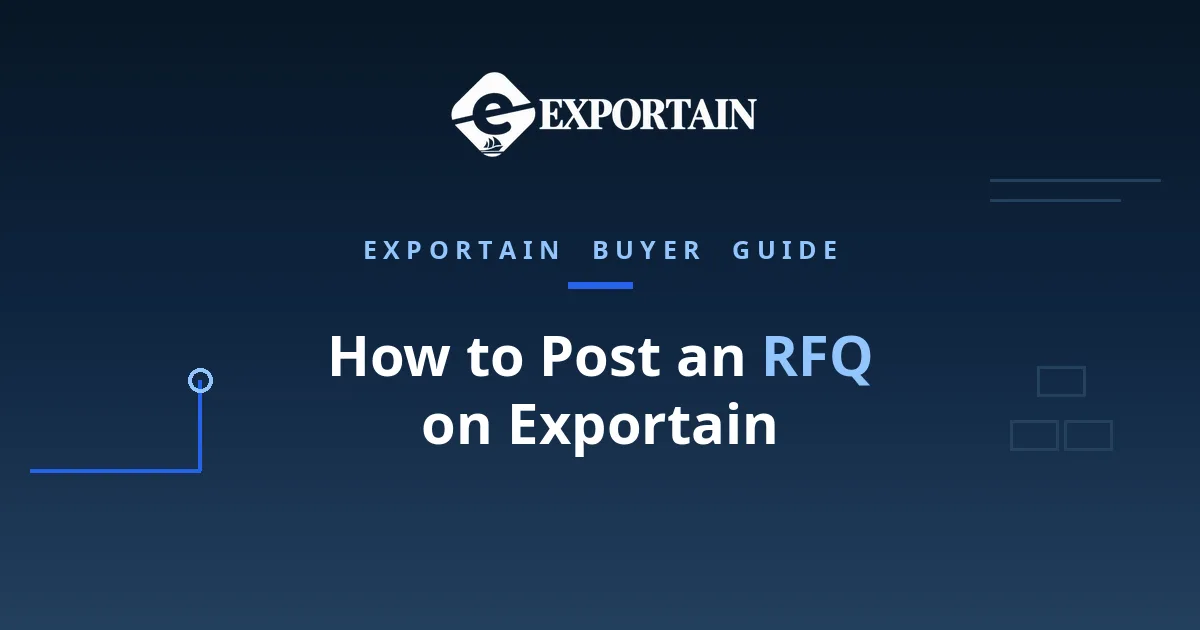 Navy title card: How to Post an RFQ on Exportain, an Exportain buyer guide