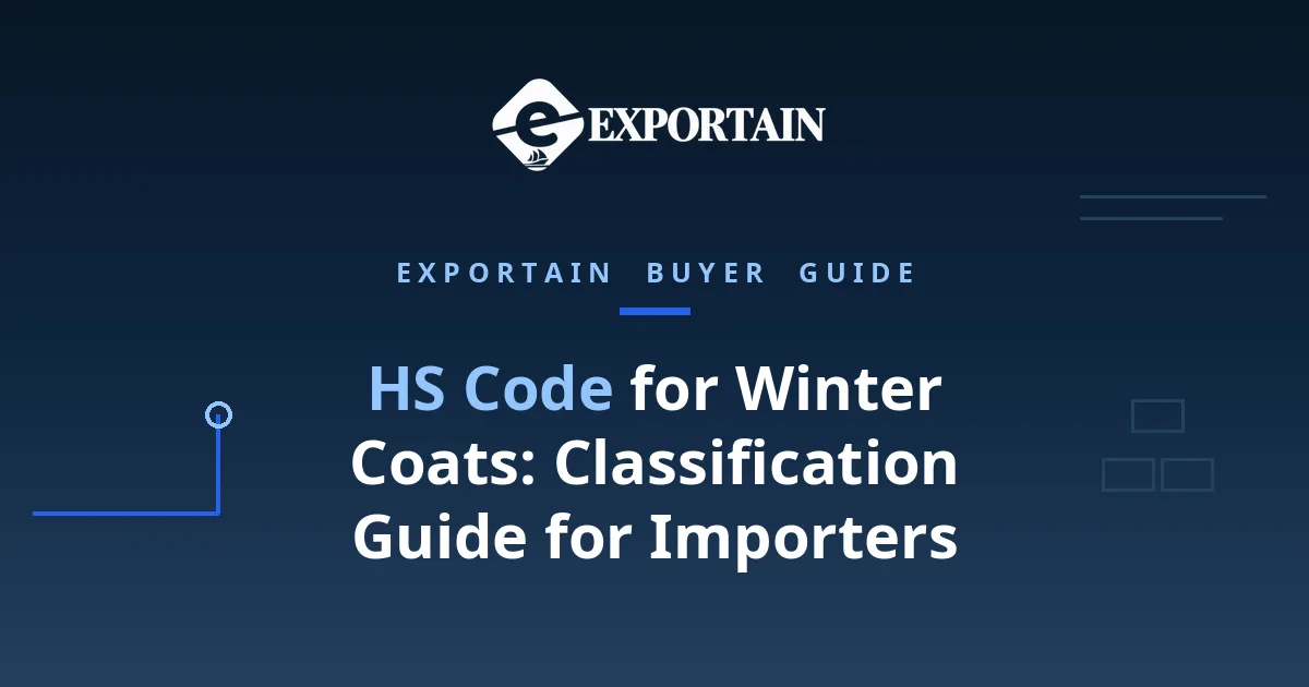 Navy title card: HS Code for Winter Coats classification guide