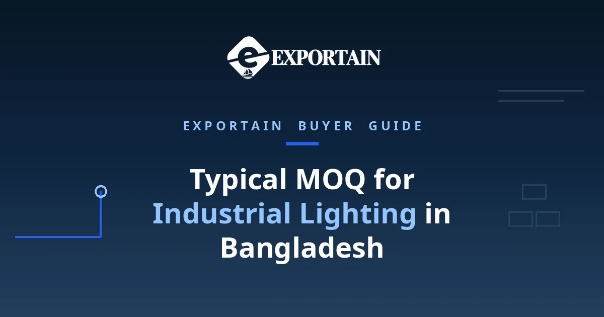 Navy title card: Typical MOQ for Industrial Lighting in Bangladesh