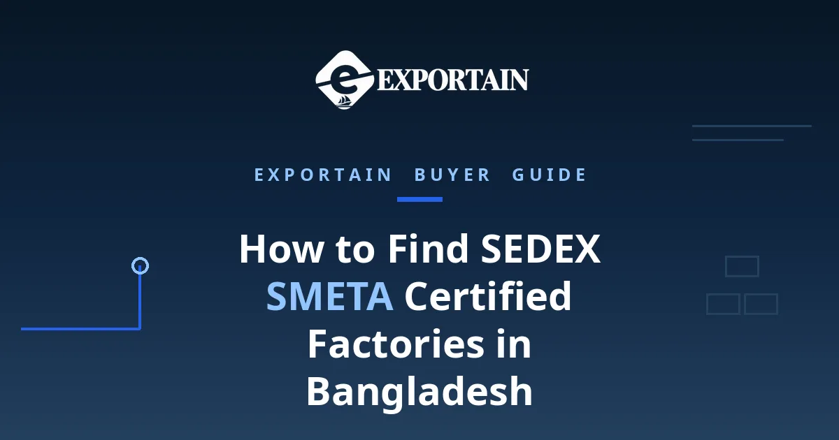 Navy title card: How to Find SEDEX SMETA Certified Factories in Bangladesh