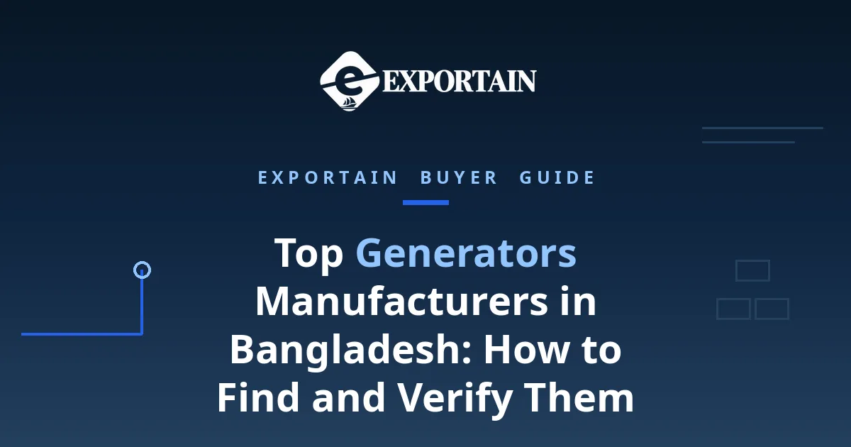 Navy title card: Top Generators Manufacturers in Bangladesh, how to find and verify them