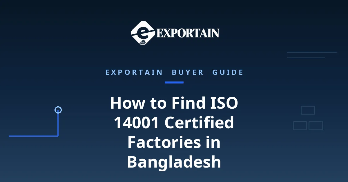 Navy title card: How to Find ISO 14001 Certified Factories in Bangladesh