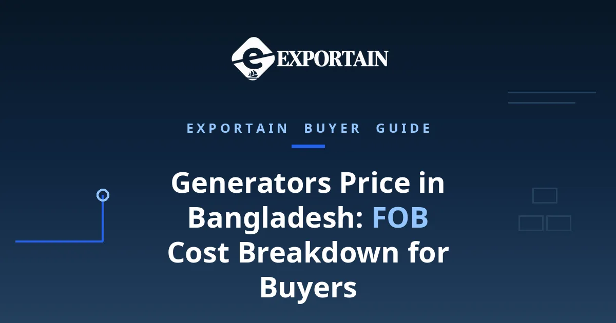 Navy title card: Generators Price in Bangladesh, FOB Cost Breakdown for Buyers