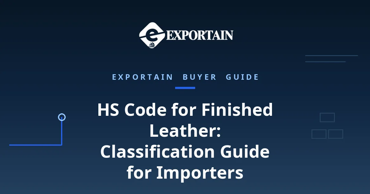 Navy title card: HS Code for Finished Leather: Classification Guide for Importers