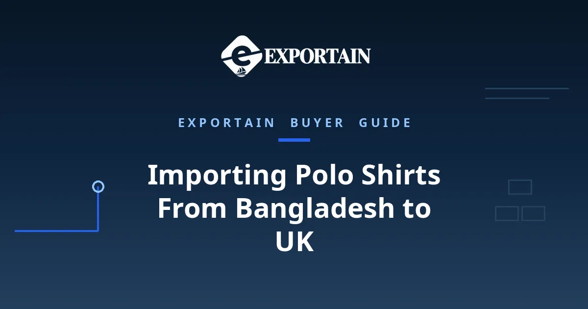 Navy title card: Importing Polo Shirts From Bangladesh to UK